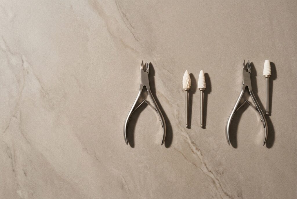 Manicure frezarką: cążki i frezy ceramiczne na kamieniu