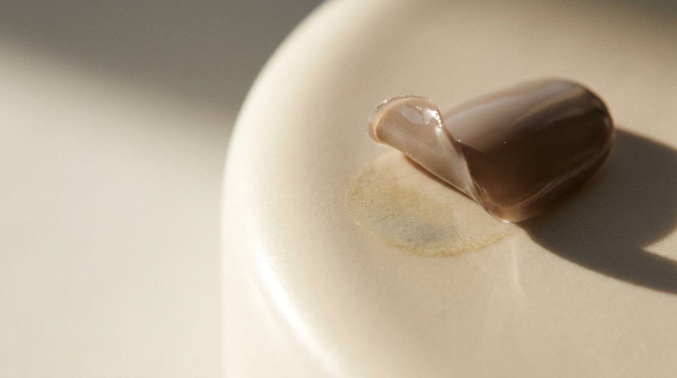 Flake of gel polish curling away from a smooth nail surface